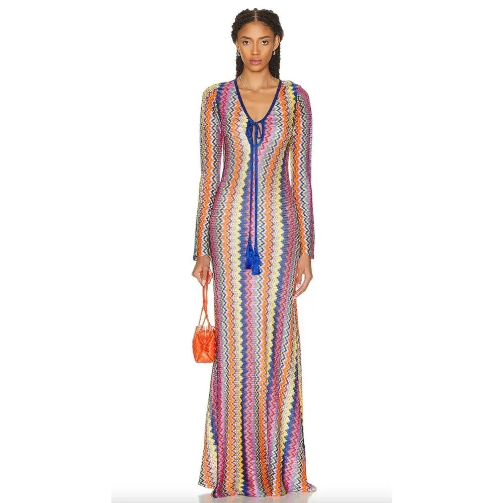 alexis knit maxi dress Alexis | Dresses | Alexis Zoey Chevron Knit Rainbow Maxi Dress Size Xs